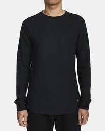 7 Recession Collection Day Shift - Long Sleeve Thermal Top for Men Black AVYKT00104 RVCA