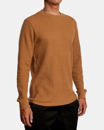 5 Day Shift Long Sleeve Thermal Shirt Brown AVYKT00104 RVCA