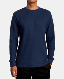 1 Day Shift Long Sleeve Thermal Shirt Blue AVYKT00104 RVCA