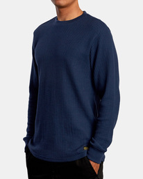 4 Day Shift Long Sleeve Thermal Shirt Blue AVYKT00104 RVCA