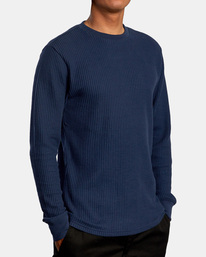 5 Day Shift Long Sleeve Thermal Shirt Blue AVYKT00104 RVCA
