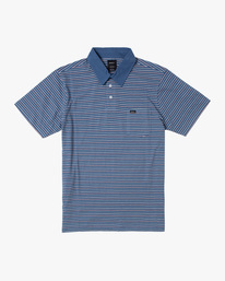 0 Cassady Stripe Polo Shirt Blue AVYKT00124 RVCA