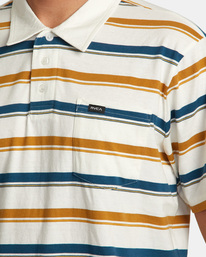 3 Cassady Stripe Polo Shirt White AVYKT00124 RVCA