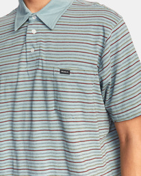 3 Cassady Stripe Polo Shirt Blue AVYKT00124 RVCA