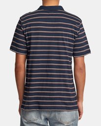 rvca, Cassady Stripe Polo Shirt, MOODY BLUE (mdy) CASSADY STRIPE POLO SS AVYKT00124