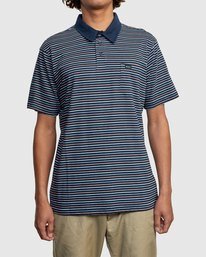 1 Cassady Stripe Polo Shirt Blue AVYKT00124 RVCA