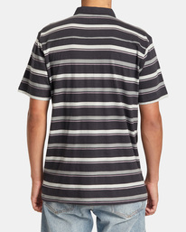 1 Cassady Stripe Polo Shirt Black AVYKT00124 RVCA