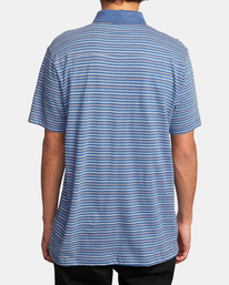 2 Cassady Stripe Polo Shirt Blue AVYKT00124 RVCA