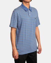5 Cassady Stripe Polo Shirt Blue AVYKT00124 RVCA