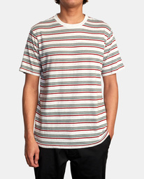 1 Ramshackle Micro Stripe Tee White AVYKT00191 RVCA