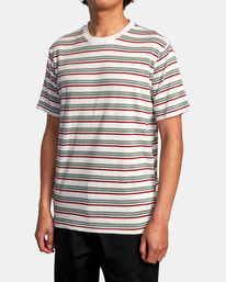4 Ramshackle Micro Stripe Tee White AVYKT00191 RVCA