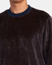 3 Wallflower Striped Long Sleeve Tee Blue AVYKT00240 RVCA
