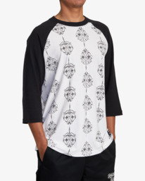 8 Mister Cartoon Smile Now Baseball Tee Black AVYKT00251 RVCA