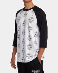 9 Mister Cartoon Smile Now Baseball Tee Black AVYKT00251 RVCA