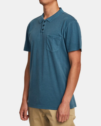 4 PTC Pigment Polo Shirt Blue AVYKT00262 RVCA