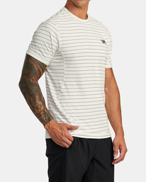 6 Sport Vent Stripe Technical Short Sleeve Top White AVYKT00268 RVCA