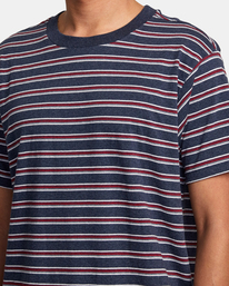 3 Road Runner Stripe Short Sleeve Top Blue AVYKT00279 RVCA