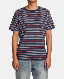 1 Road Runner Stripe Short Sleeve Top Blue AVYKT00279 RVCA