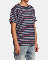 5 Road Runner Stripe Short Sleeve Top Blue AVYKT00279 RVCA