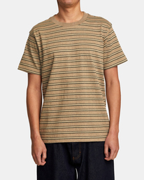 1 Road Runner Stripe Short Sleeve Top Beige AVYKT00279 RVCA