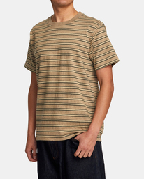 4 Road Runner Stripe Short Sleeve Top Beige AVYKT00279 RVCA