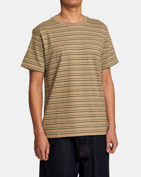 5 Road Runner Stripe Short Sleeve Top Beige AVYKT00279 RVCA