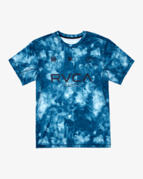 rvca, Vent VA Sport Badge Technical Training Tee, TEAL TIE DYE (brr6) Vent VA Sport Badge - Technical Training T-Shirt for Men AVYKT00302