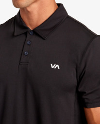 3 VA Sport Vent Technical Polo Shirt Black AVYKT00305 RVCA
