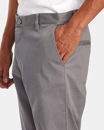 3 Weekend Stretch Chino Pants Grey AVYNP00178 RVCA