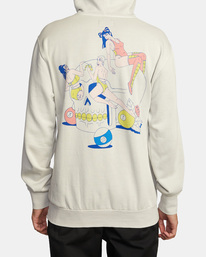 3 LP x KLW Skull Club Hoodie Silver AVYSF00147 RVCA