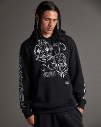 0 Mister Cartoon Clowns Pullover Hoodie Black AVYSF00195 RVCA
