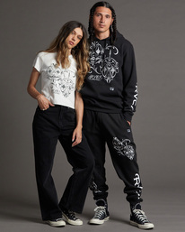 3 Mister Cartoon Clowns Pullover Hoodie Black AVYSF00195 RVCA