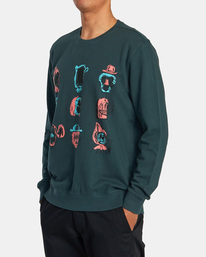 4 Crewneck Sweatshirt Green AVYSF00208 RVCA