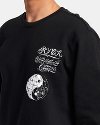 7 Mister Cartoon Crewneck Sweatshirt Black AVYSF00215 RVCA