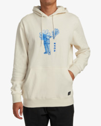 rvca, Andrew Pommier Flower Friend - Felpa con cappuccio da Uomo, LATTE (tfh0) Andrew Pommier Flower Friend - Hoodie for Men AVYSF00231