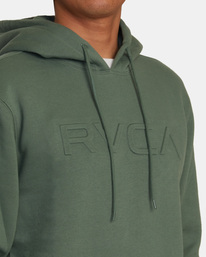 5 Big RVCA Embossed - Felpa con cappuccio da Uomo Green AVYSF00283 RVCA