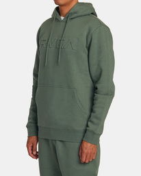 3 Big RVCA Embossed - Felpa con cappuccio da Uomo Green AVYSF00283 RVCA