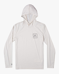 8 RVCA Long Sleeve Rashguard Hoodie Silver AVYWR00114 RVCA