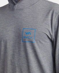 5 RVCA Long Sleeve Rashguard Hoodie Grey AVYWR00114 RVCA