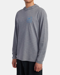 3 RVCA Long Sleeve Rashguard Hoodie Grey AVYWR00114 RVCA