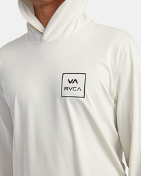 5 RVCA Long Sleeve Rashguard Hoodie Silver AVYWR00114 RVCA