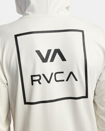 6 RVCA Long Sleeve Rashguard Hoodie Silver AVYWR00114 RVCA