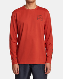 1 RVCA Long Sleeve Rashguard Orange AVYWR00117 RVCA