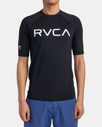 8 RVCA - Kurzarm-Rashguard für Männer Schwarz AVYWR00120 RVCA