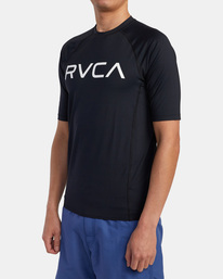 6 RVCA - Kurzarm-Rashguard für Männer Schwarz AVYWR00120 RVCA