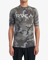 1 RVCA Short Sleeve Rashguard Brown AVYWR00120 RVCA