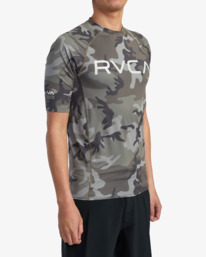 5 RVCA Short Sleeve Rashguard Brown AVYWR00120 RVCA