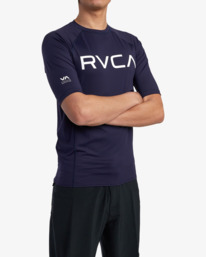 5 RVCA Short Sleeve Rashguard Blue AVYWR00120 RVCA