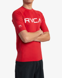 5 RVCA Short Sleeve Rashguard Red AVYWR00120 RVCA