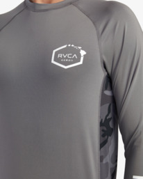3 Island Hex Long Sleeve Rashguard Grey AVYWR00122 RVCA